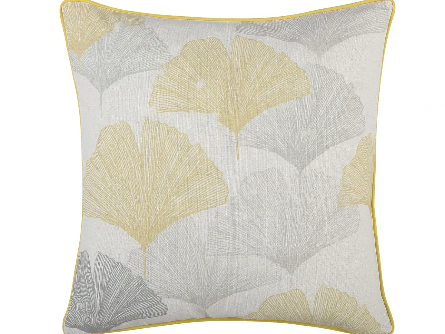 Set di 2 cuscini CANDYTUFT 45 x 45 cm Giallo Trama di piante
