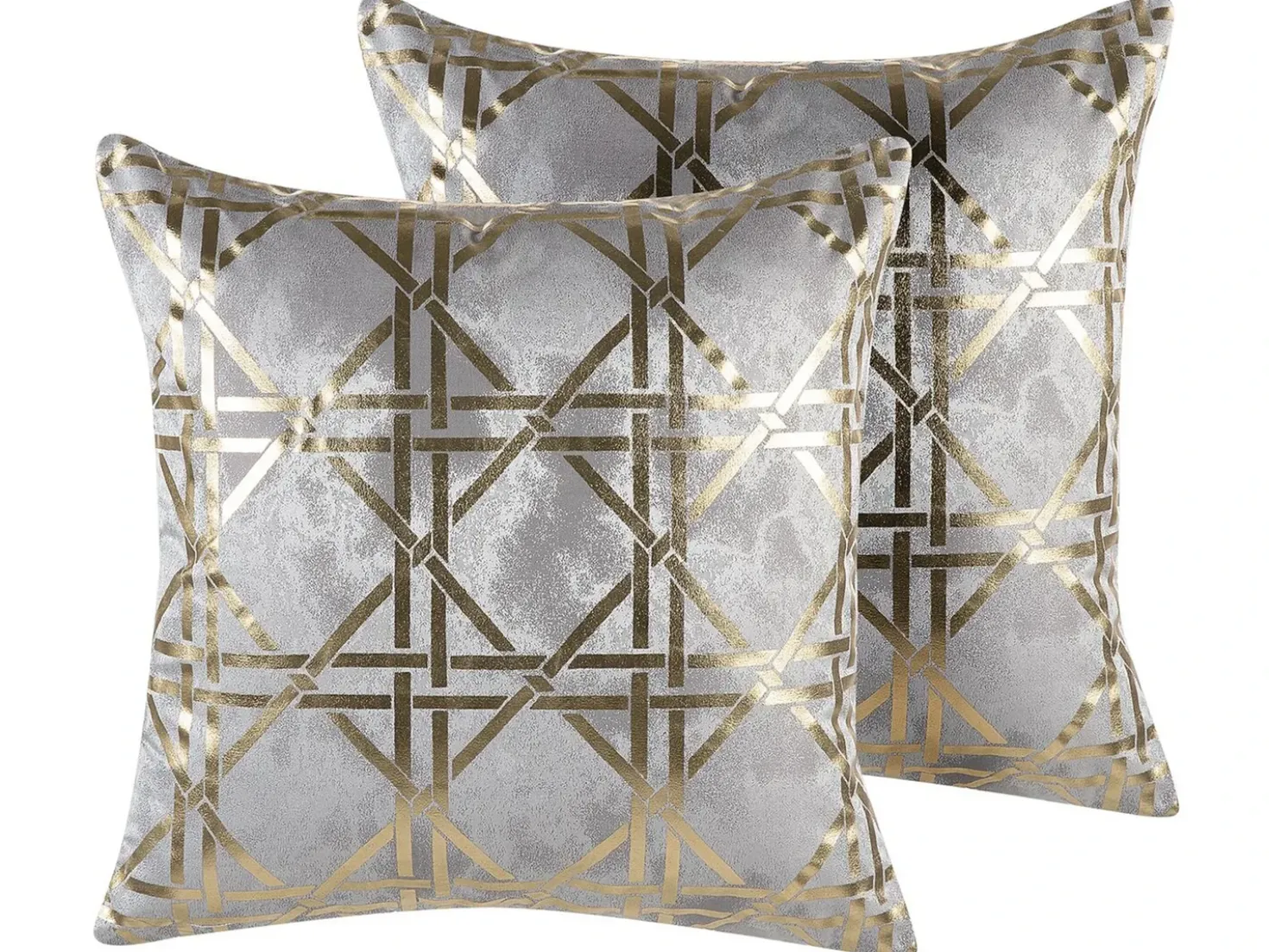 Set di 2 cuscini CASSIA 45 x 45 cm Grigio Trama geometrica