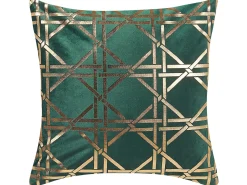 Set di 2 cuscini CASSIA 45 x 45 cm Verde scuro Trama geometrica
