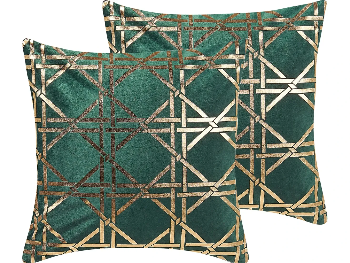 Set di 2 cuscini CASSIA 45 x 45 cm Verde scuro Trama geometrica