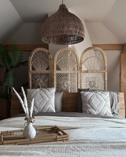 Set di 2 cuscini CATALPA Cotone 45 x 45 cm Bianco Trama geometrica
