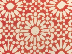 Set di 2 cuscini CEIBA Cotone 45 x 45 cm Rosso Trama geometrica