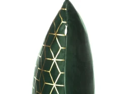 Set di 2 cuscini CELOSIA Velluto 45 x 45 cm Verde scuro Trama geometrica