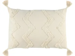 Set di 2 cuscini CERINTHE Cotone 40 x 60 cm Beige chiaro Trama Chevron
