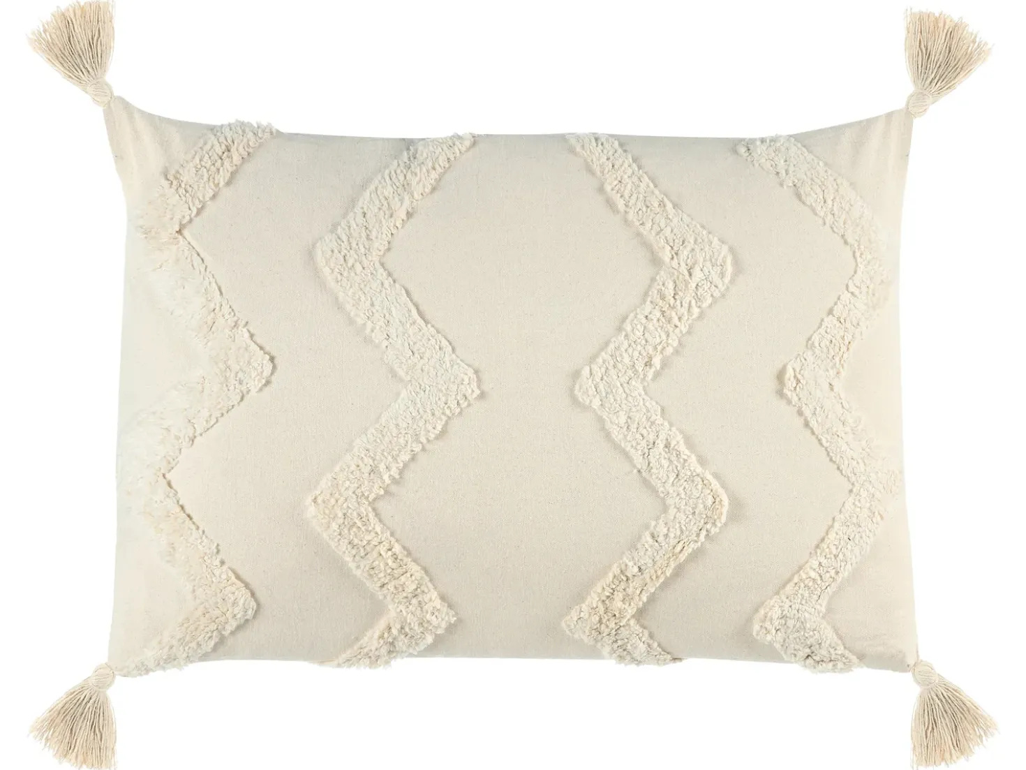 Set di 2 cuscini CERINTHE Cotone 40 x 60 cm Beige chiaro Trama Chevron