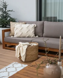 Set di 2 cuscini CERINTHE Cotone 40 x 60 cm Beige chiaro Trama Chevron