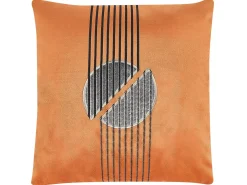 Set di 2 cuscini CEROPEGIA Velluto 45 x 45 cm Arancione Trama geometrica
