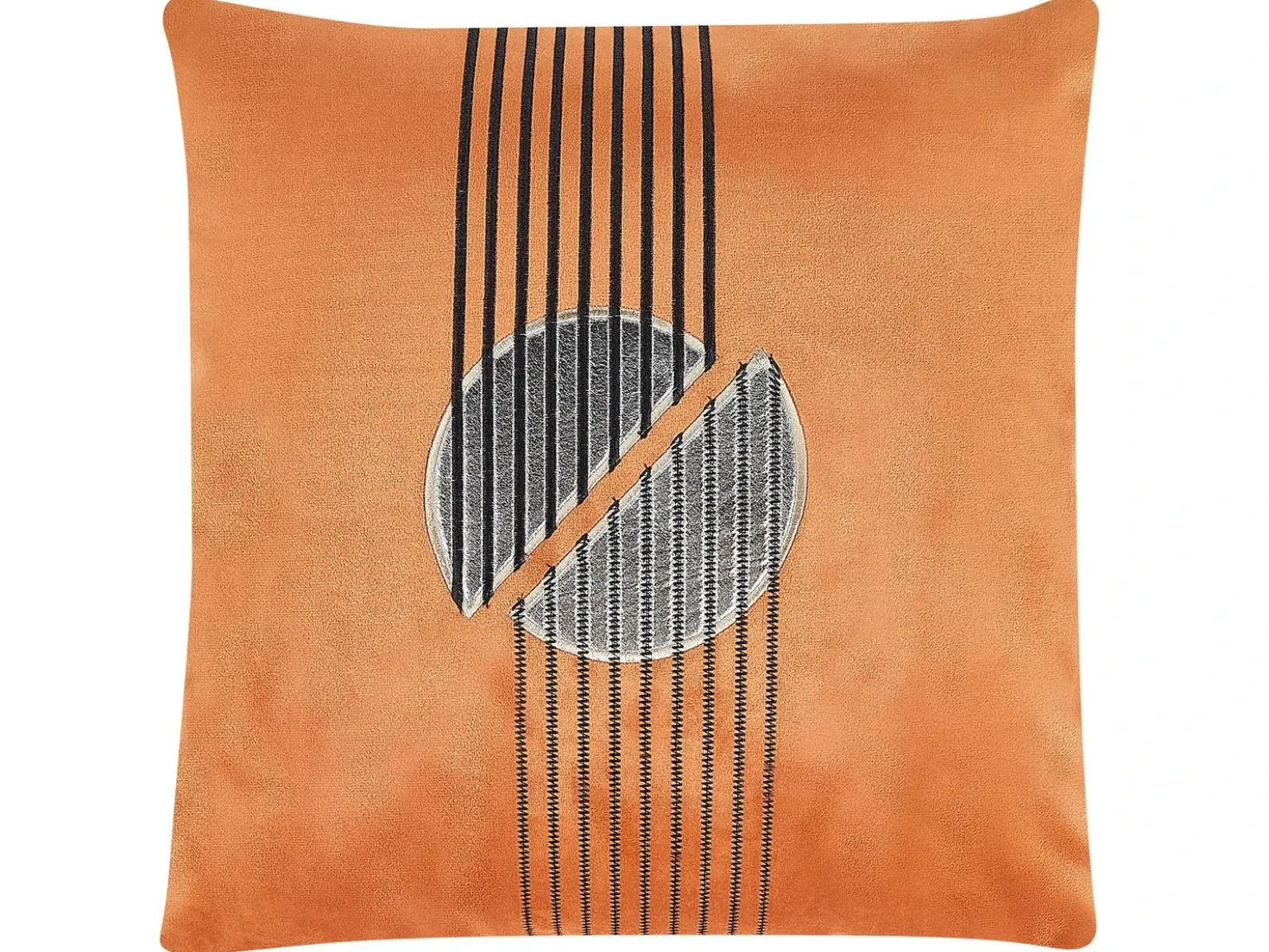 Set di 2 cuscini CEROPEGIA Velluto 45 x 45 cm Arancione Trama geometrica