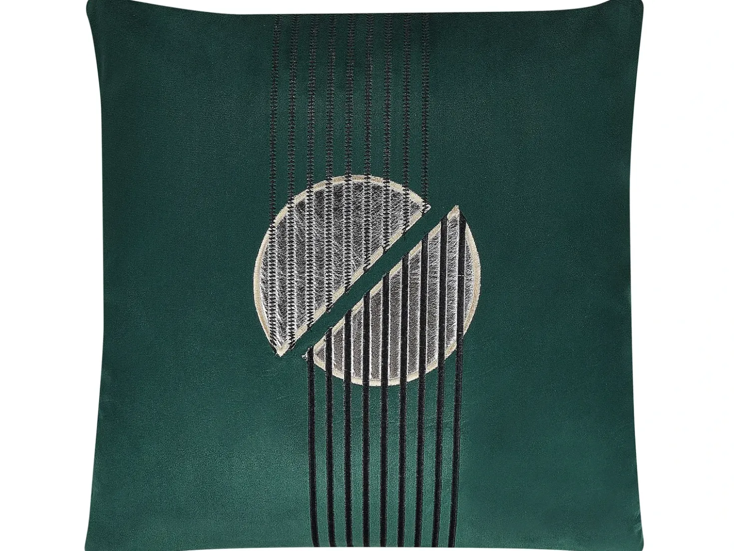 Set di 2 cuscini CEROPEGIA Velluto 45 x 45 cm Verde smeraldo Trama geometrica