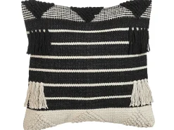 Set di 2 cuscini CHITTOOR Cotone 50 x 50 cm Nero Trama geometrica