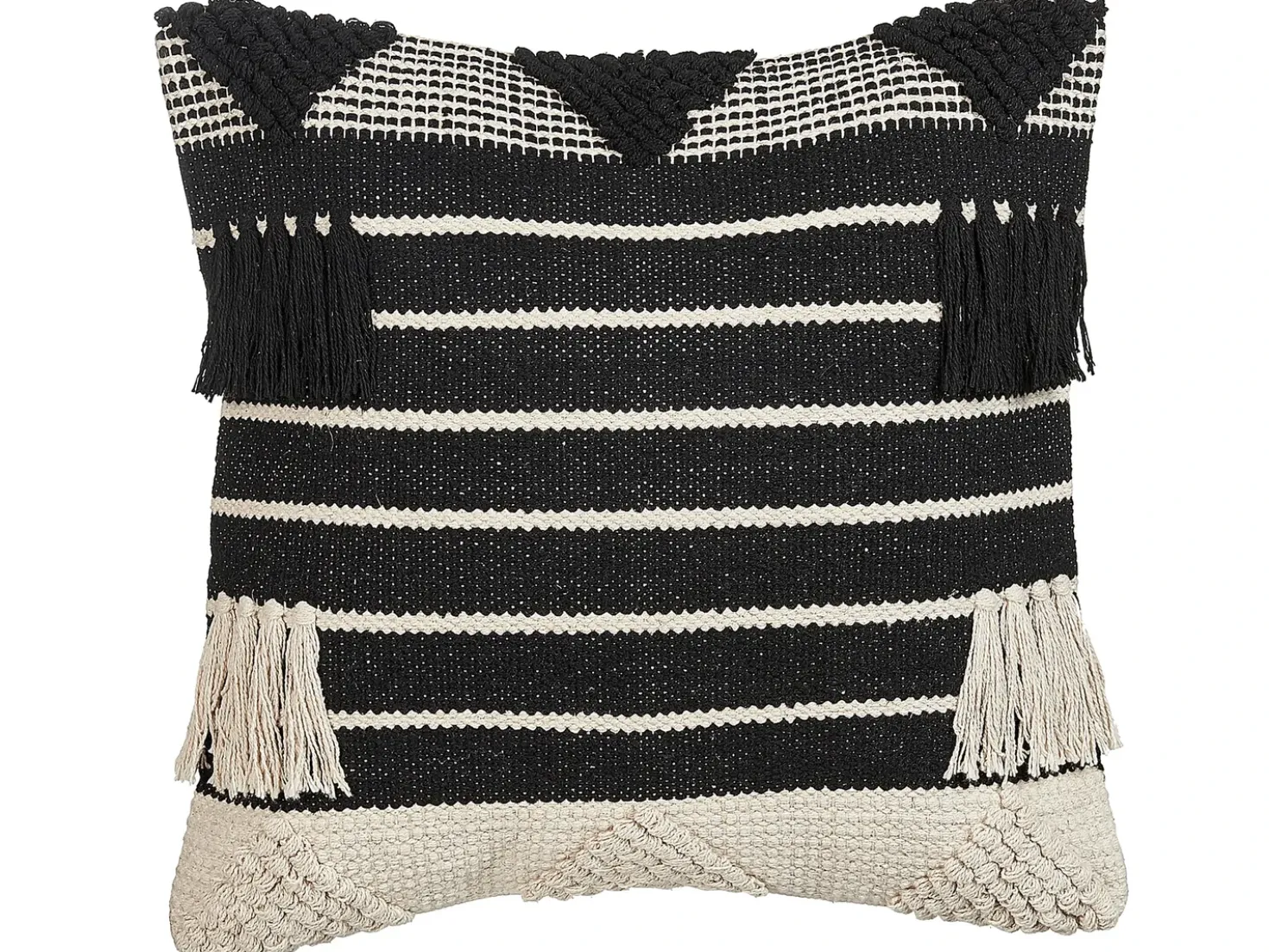 Set di 2 cuscini CHITTOOR Cotone 50 x 50 cm Nero Trama geometrica