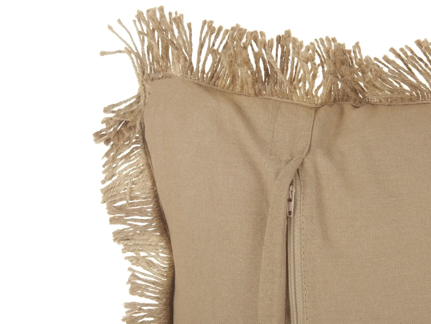 Set di 2 cuscini CIRSIUM Iuta 45 x 45 cm Beige A strisce