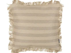 Set di 2 cuscini CIRSIUM Iuta 45 x 45 cm Beige A strisce