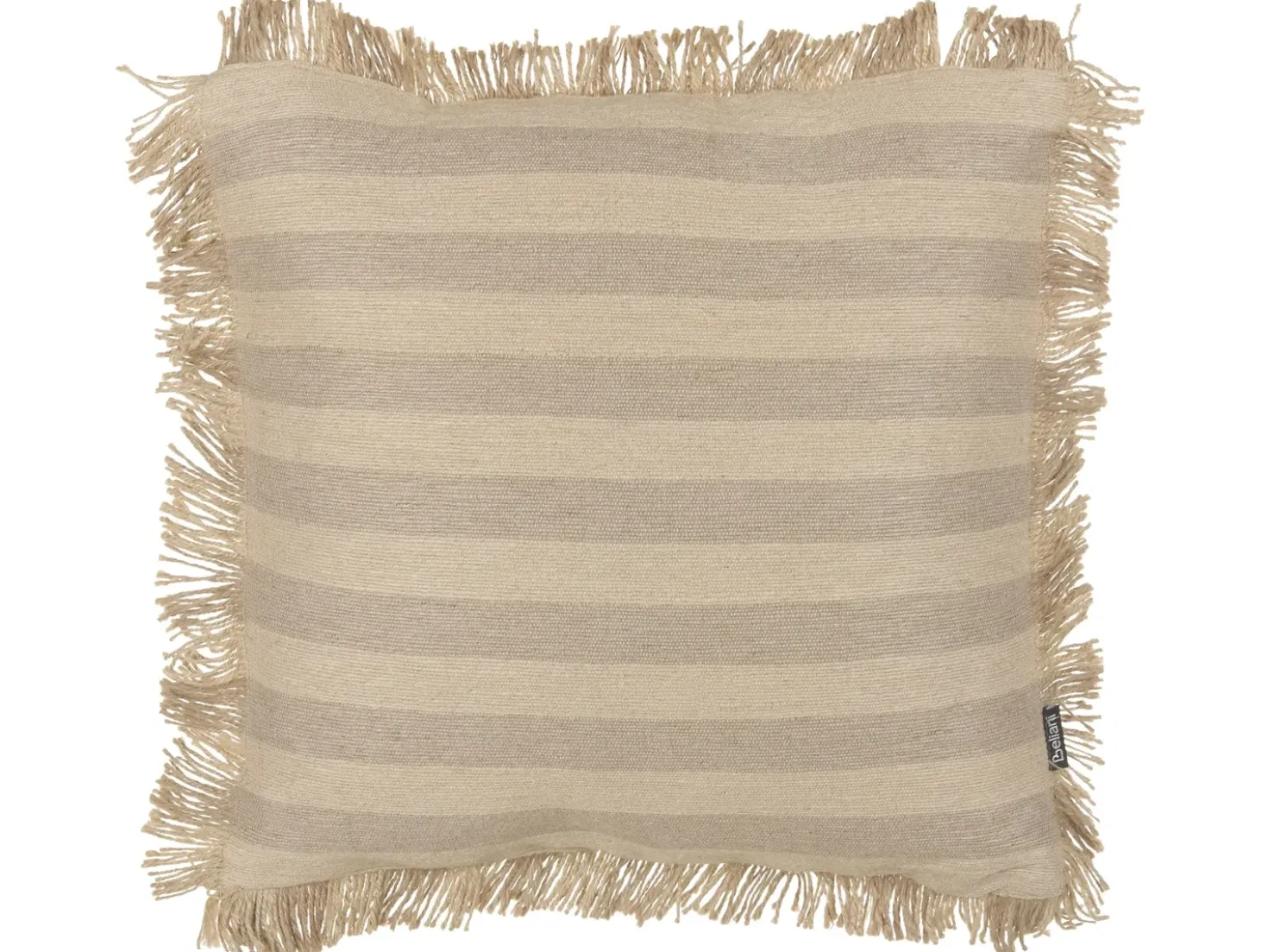 Set di 2 cuscini CIRSIUM Iuta 45 x 45 cm Beige A strisce
