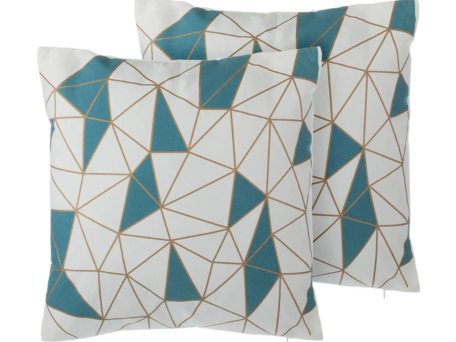 Set di 2 cuscini CLARKIA Cotone 45 x 45 cm Blu Trama geometrica