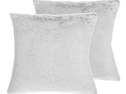Set di 2 cuscini CLEMATIS Finta pelliccia 45 x 45 cm Grigio chiaro Tinta unita