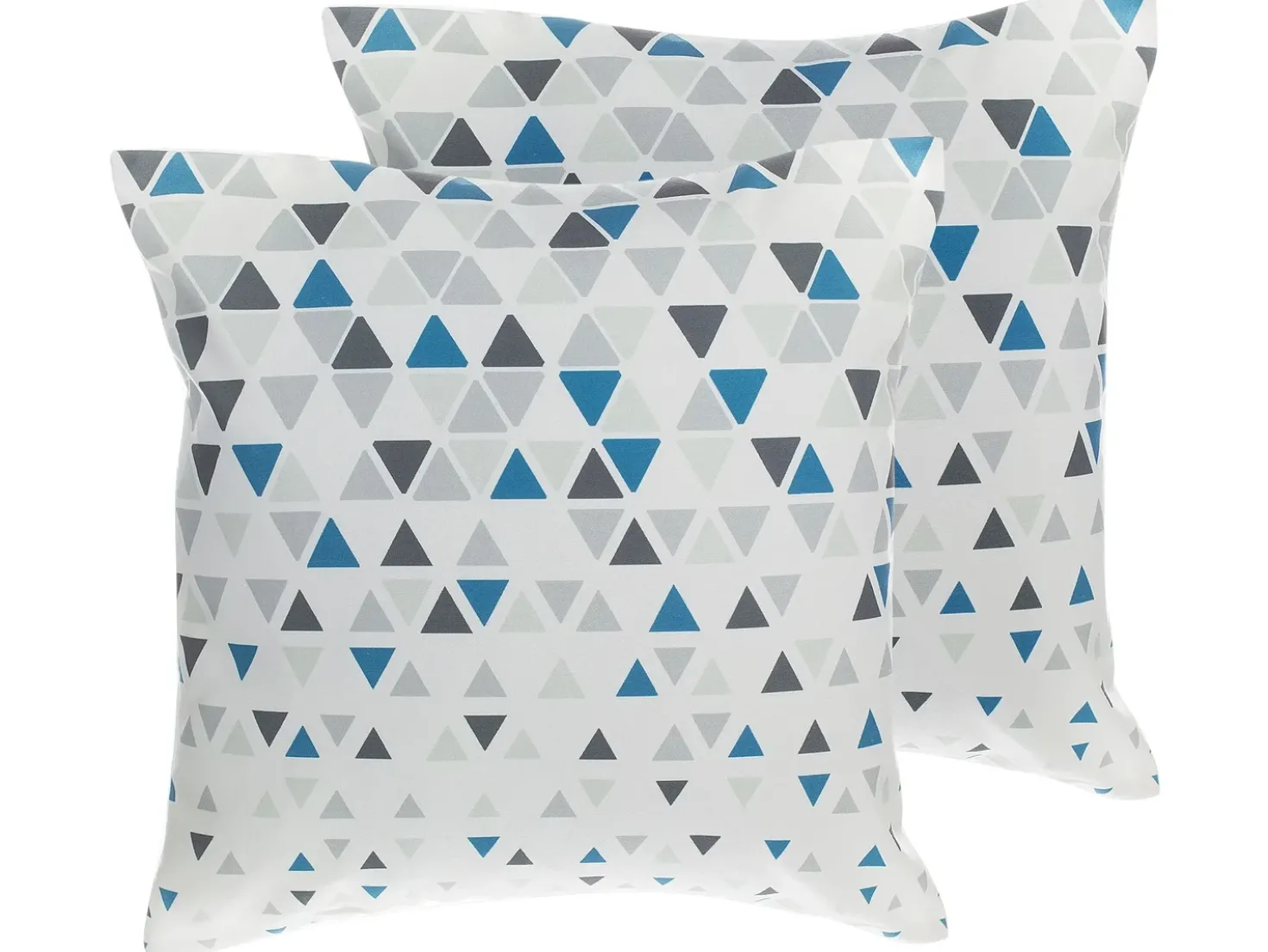 Set di 2 cuscini CLEOME 45 x 45 cm Bianco Grigio Blu Trama geometrica
