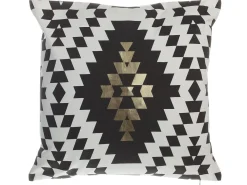 Set di 2 cuscini COLEUS Cotone 45 x 45 cm Nero Trama geometrica