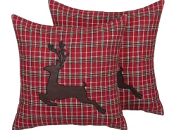 Set di 2 cuscini COMET 45 x 45 cm Rosso scuro Modello natalizio