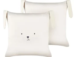 Set di 2 cuscini CONEY Cotone 45 x 45 cm Beige chiaro