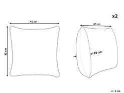 Set di 2 cuscini CONSTYLIS Cotone 45 x 45 cm Grigio scuro Tinta unita