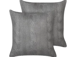 Set di 2 cuscini CONSTYLIS Cotone 45 x 45 cm Grigio scuro Tinta unita