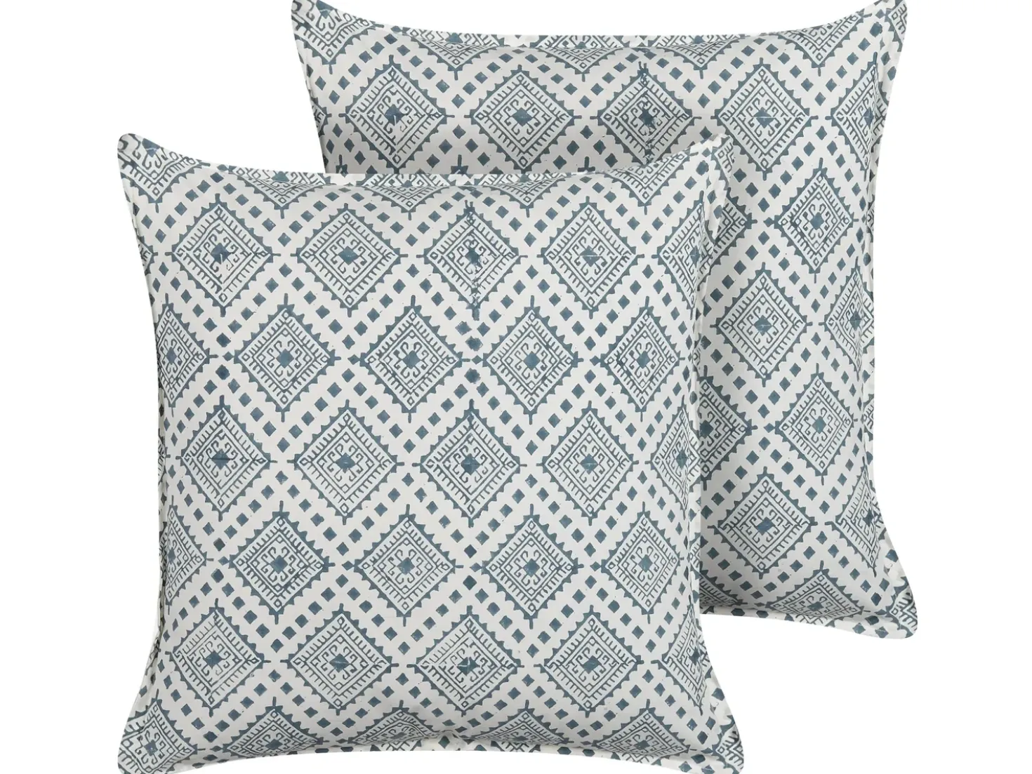 Set di 2 cuscini CORDATA Cotone 45 x 45 cm Blu Trama orientale