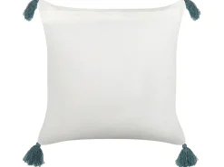Set di 2 cuscini CORNUS Cotone 45 x 45 cm Blu Trama floreale