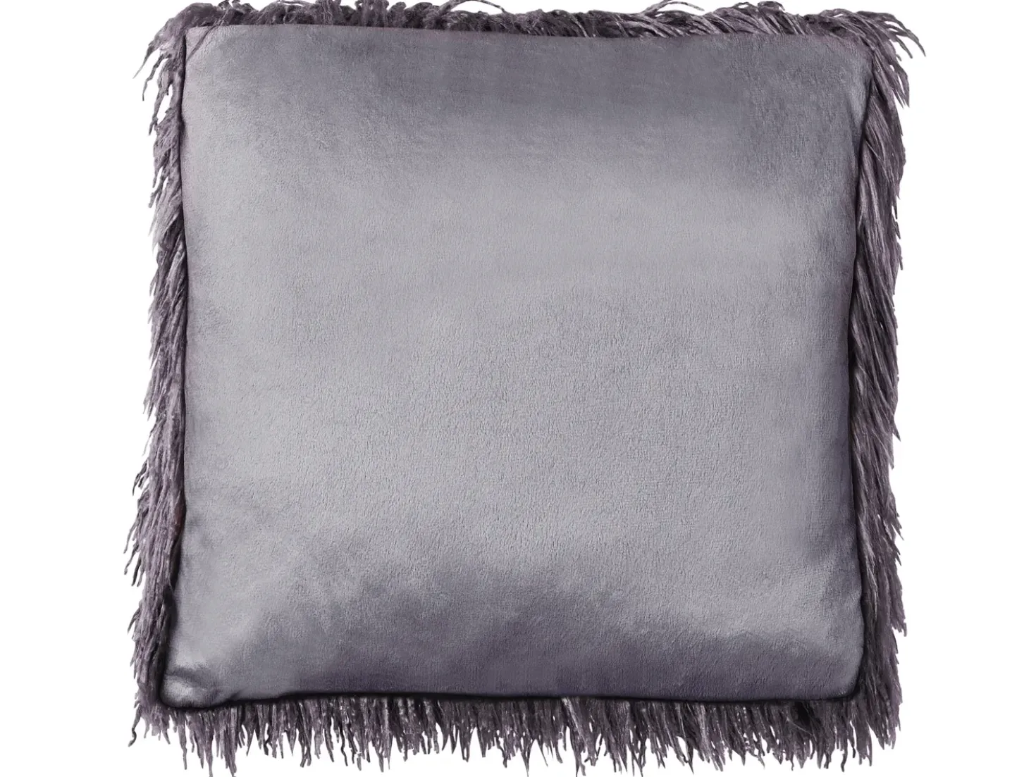 Set di 2 cuscini COROKIA Finta pelliccia 45 x 45 cm Grigio scuro Tinta unita