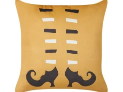 Set di 2 cuscini COVASNA Velluto 45 x 45 cm Arancione Trama astratta