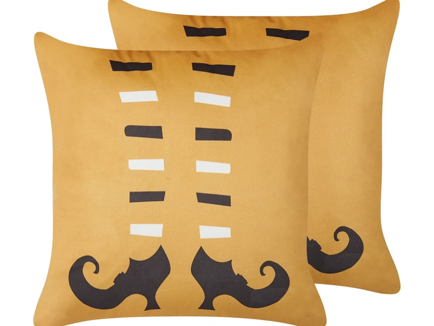 Set di 2 cuscini COVASNA Velluto 45 x 45 cm Arancione Trama astratta