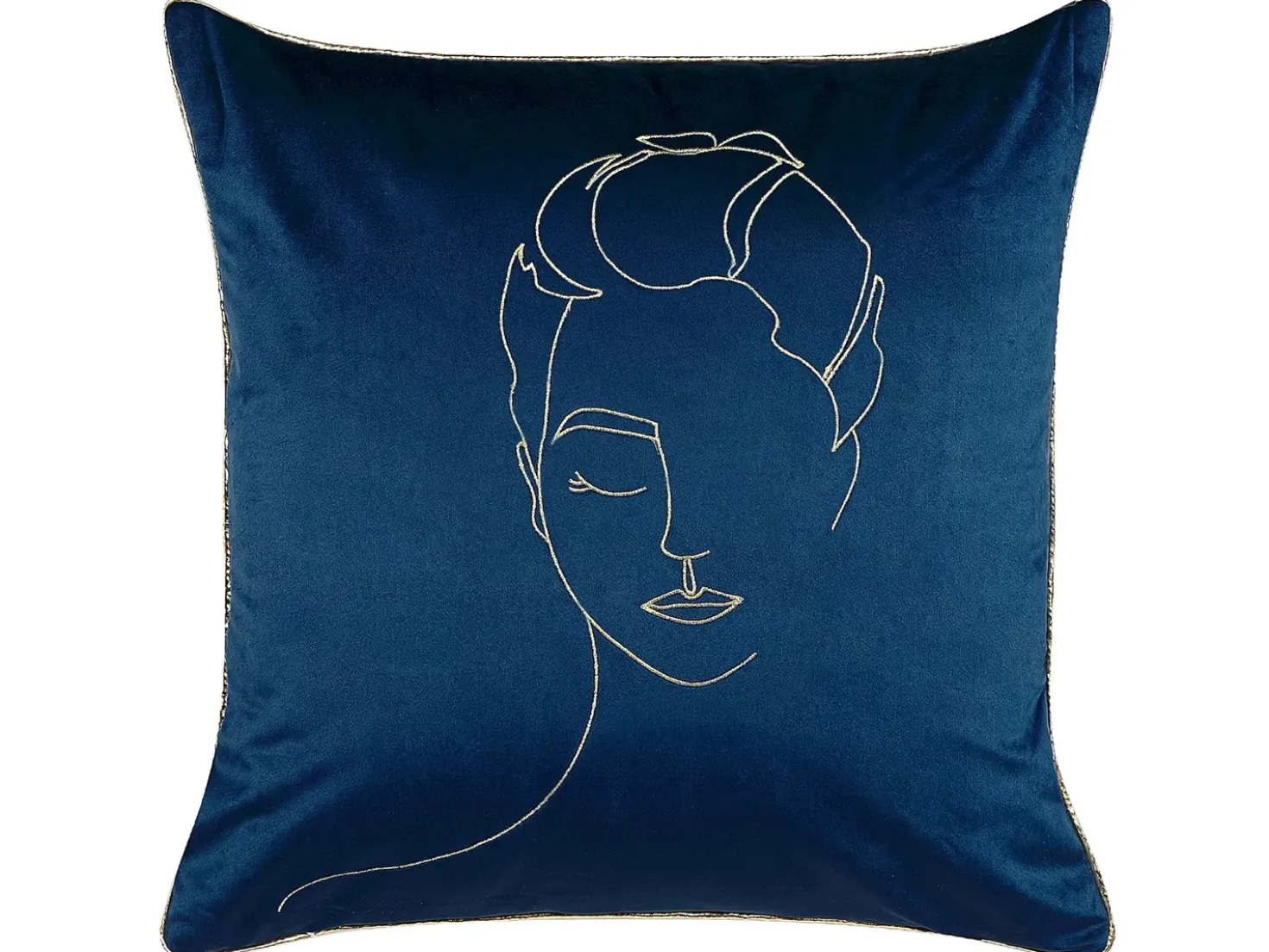 Set di 2 cuscini CROCUS Velluto 45 x 45 cm Blu scuro Trama astratta