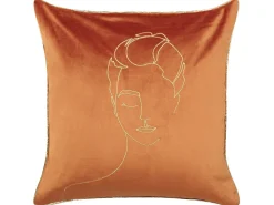 Set di 2 cuscini CROCUS Velluto 45 x 45 cm Arancione Trama astratta