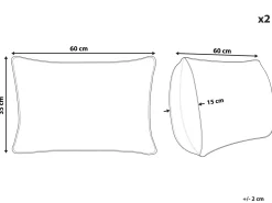 Set di 2 cuscini CRODYLINE Velluto 35 x 60 cm Marrone A strisce
