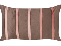 Set di 2 cuscini CRODYLINE Velluto 35 x 60 cm Marrone A strisce