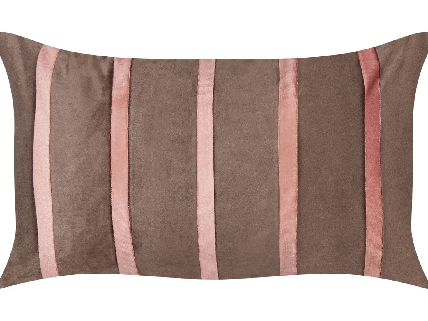 Set di 2 cuscini CRODYLINE Velluto 35 x 60 cm Marrone A strisce