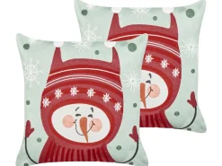 Set di 2 cuscini CUPCAKE Cotone 45 x 45 cm Rosso