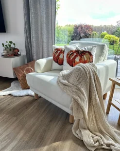 Set di 2 cuscini CURBITA Velluto 45 x 45 cm Beige Trama di piante