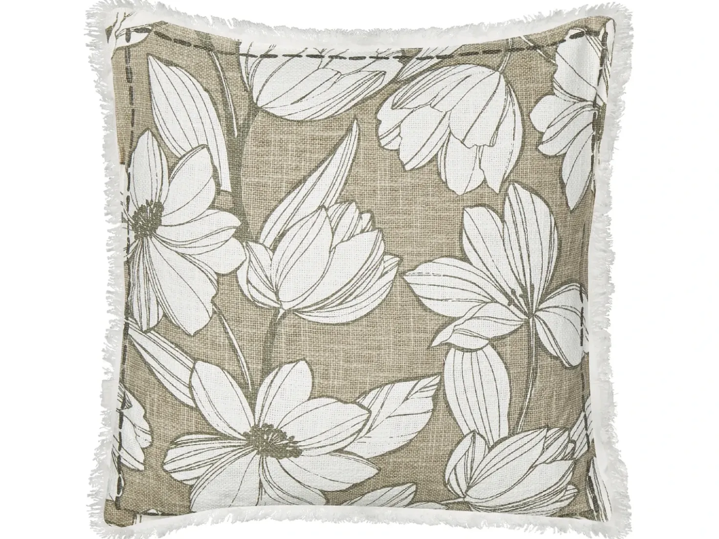 Set di 2 cuscini CYANOTIS Cotone 45 x 45 cm Verde Trama floreale