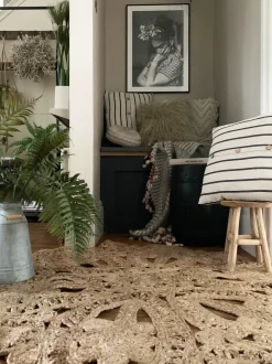 Set di 2 cuscini CYNARA Cotone 43 x 43 cm Beige A strisce