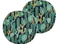Set di 2 cuscini da esterno BUSSANA Trama di piante 40 x 40 cm Verde