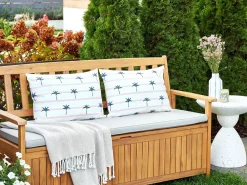 Set di 2 cuscini da esterno MOLTEDO A strisce 40 x 60 cm Bianco