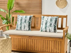 Set di 2 cuscini da esterno TERMINI Trama di piante 45 x 45 cm Verde