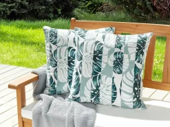 Set di 2 cuscini da esterno TERMINI Trama di piante 45 x 45 cm Verde