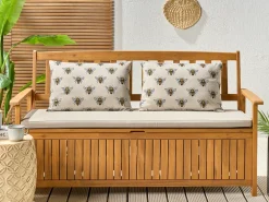 Set di 2 cuscini da esterno CANNETO Trama animale 40 x 60 cm Beige