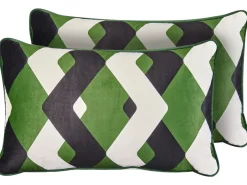 Set di 2 cuscini da esterno SWAY Trama geometrica 30 x 50 cm Multicolore