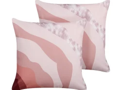 Set di 2 cuscini da esterno CAMPEI Trama astratta 45 x 45 cm Rosa