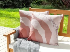 Set di 2 cuscini da esterno CAMPEI Trama astratta 45 x 45 cm Rosa