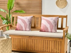 Set di 2 cuscini da esterno CAMPEI Trama astratta 45 x 45 cm Rosa