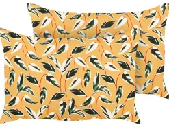 Set di 2 cuscini da esterno TAGGIA Trama di piante 40 x 60 cm Giallo